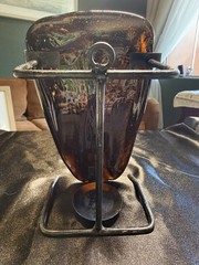 Jaramillo Bros Amber Color Glass Mask Skydancer Hanging Light 8 In