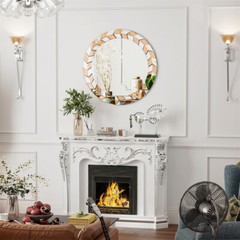 High-grade Contemporary Decor Wall Mirror Round Starburst Mirror Beveled Edge