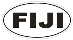 Fiji Oval Bumper Sticker or Helmet Sticker D2291 Euro Oval Country Code