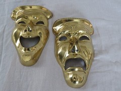 Comedy & Tragedy Solid Brass 7″ X 5″ Masks Made In INDIA 2