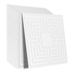 Uimoso Ceiling Tiles 12-Pack 24 x 24 in PVC Easy Installation White Echo Pattern