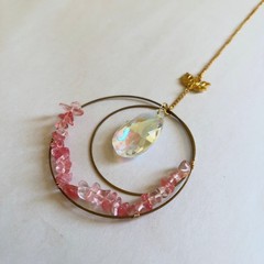 Pink Rock Bead Circle Suncatcher
