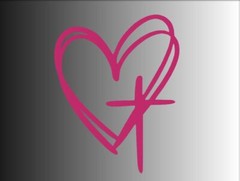 Heart Cross Die Cut Window Sticker Decal – Multiple Colors
