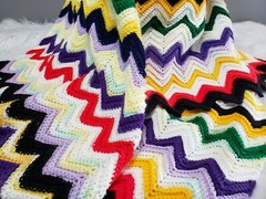 Vintage retro 70s afghan granny blanket colorful rainbow decor nursery