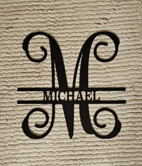 Michael – Split Letter Metal Powder Coated Monogram Name Sign