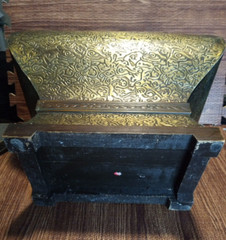 Tabletop Decorative Covered Box & Removable Lid Wood Cover With Laminate Brass