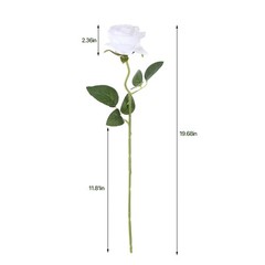 EZFLOWERY 12 Pcs Artificial Roses Flower White Silk with Single Stems Real Touch