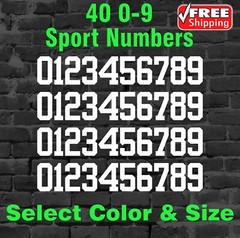 0-9 Numbers Vinyl Sticker Decal Sheet 40 Total Numbers Sport Font – YRBF