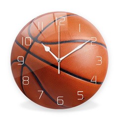 9.8×9.8 Inch Basketball Sport Theme Wall Clock Silent NonTicking Battery