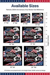 America 250 Adhesive Sticker | 1776–2026 Patriotic Decal | America’s 250 Years