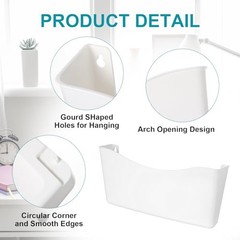 6 Pack Expandable Pocket Wall File Holder Plastic Hanging Wall Organizer White