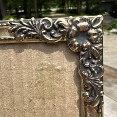 Vtg Intercraft Free Standing Gold Floral Corner Detail Photo Picture Frame 8×10