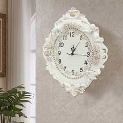 Rustic Wall Clock Decor,European Style Resin Battery Operated Silent Clock