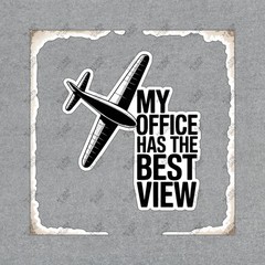My Office Has the Best View Airplane Silhouette Wall Art Perfect for #7403