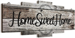 Home Sweet Home Sign, Rustic Wood Room Wall Decor, Farmhouse Plaque Wall Hanging