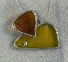 Stained glass suncatcher Mouse 2 x 2”
