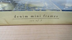 New NIP Pier 1 Imports Set of 3 Size 1.5″ x 1.5″ Fabric/Beads Picture Frame Set