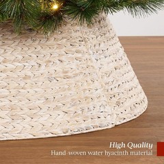 Choice Products 42in Christmas Tree Collar, Woven Hyacinth 4-Piece Holiday