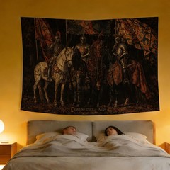 Knights on Horses Tapestry – Medieval Style for Home Festival Wall Decoration