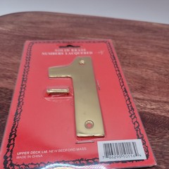 Vtg 3 3/4 inch Handcrafted Upper Deck Solid Brass House Number «1» Sealed