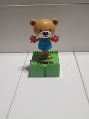 Solar Powered Dancing Bear With Pink Flowers – Good – Fast Shipping