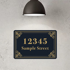 8″ x 12″ House Number Plaque Personalized Home Address Sign Custom Metal Iron