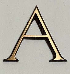 Solid Cast Bronze Letters, Shiny Burnished Brushed Fronts, 1-15/16″ H