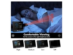 Dr. Prepare Projection Alarm Clock for Bedrooms with Indoor &Outdoor Temperature
