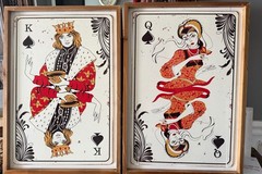 King And Queen Of Spade Antique distressed Unique Wooden Wall decor