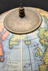 Vintage Reproduction of a Vaugondy French World Globe of 1745 11.75″H x 6″W