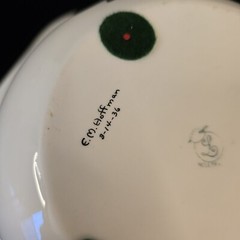 Lennox Belleek Antique bowl Hand Painted Roses Floral Motif 1937 signed