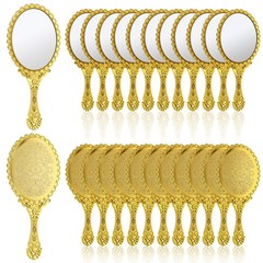 24 Pcs Vintage Handheld Mirror for Makeup with 9.8″ x 4.5″, 24 Pcs, Gold