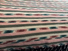 Hand Crocheted Multi Color Striped Throw 44”x 60”
