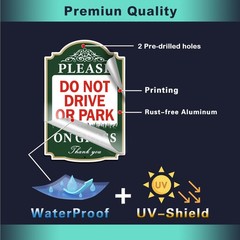 Yuzkouge Please Do Not Drive or Park On Grass Sign – 2 12 x 8 inches, Green