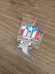 Machete Shield PR Flag | Puerto Rico Flag Decal | UV DTF Made In USA