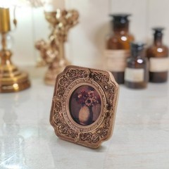 Small Vintage Picture Frames 3×3 Antique Mini Round Picture Frames with Glass…