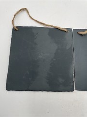 Rustic Fall Slate Wall Hanging Signs Set of 2 Pumpkin Autumn Greetings Decor