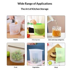 Silicone Fresh-Keeping Bags Food-Grade Sealed Bags Household Container Kitchen F