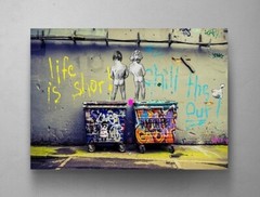 Banksy «Life Is Short Chill The Duck Out» Wall Art Canvas Print Framed Artwork