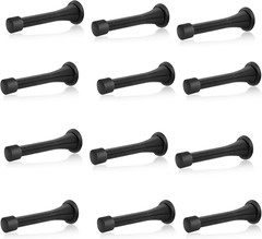 Spring Door Stopper Matt Blk – 12-Pack Wall Door Stopper – Easy Installation Doo