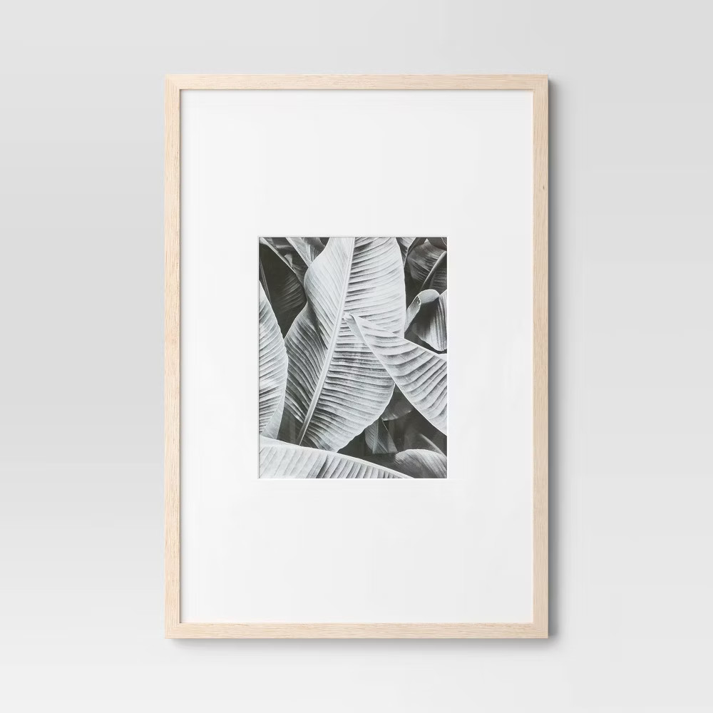 20″ x 30″ Matted to 11″ x 14″ Poster Frame Light Wood