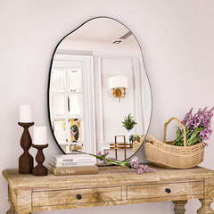 26 In. W X 38 In. H Irregular Modern Frameless MDF Wall Mirror