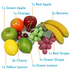 Artificial Fruit Mix Fake Fruit Realistic Lifelike Hand Made Decoration 12pcs