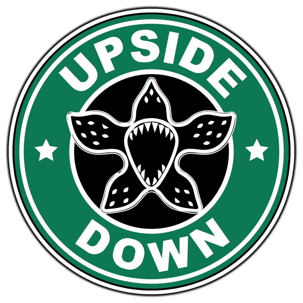 Stranger Things Upside Down Starbucks Logo Sticker Waterproof Vinyl Decal DieCut