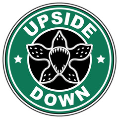 Stranger Things Upside Down Starbucks Logo Sticker Waterproof Vinyl Decal DieCut