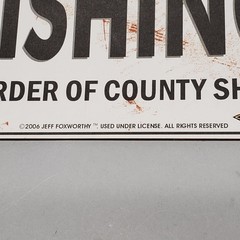 Vintage NEW Redneck No Fishing Wood Sign Jeff Foxworthy 12in x 9in NOS 2006