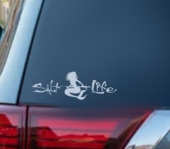 Salt life mermaid fish Deep Sea – Vinyl Decal Sticker – 8” v2
