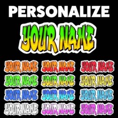 Custom Personalized Graffiti Name Decal Sticker GREEN & YELLOW or YOUR CHOICE