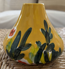 Anthropologie Yellow Lizzie Ceramic Vase