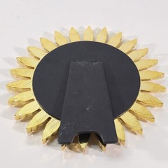Sunburst Mirror Starburst Small Gold Plastic Glass 7.75 X 7.75″ Desktop Stand